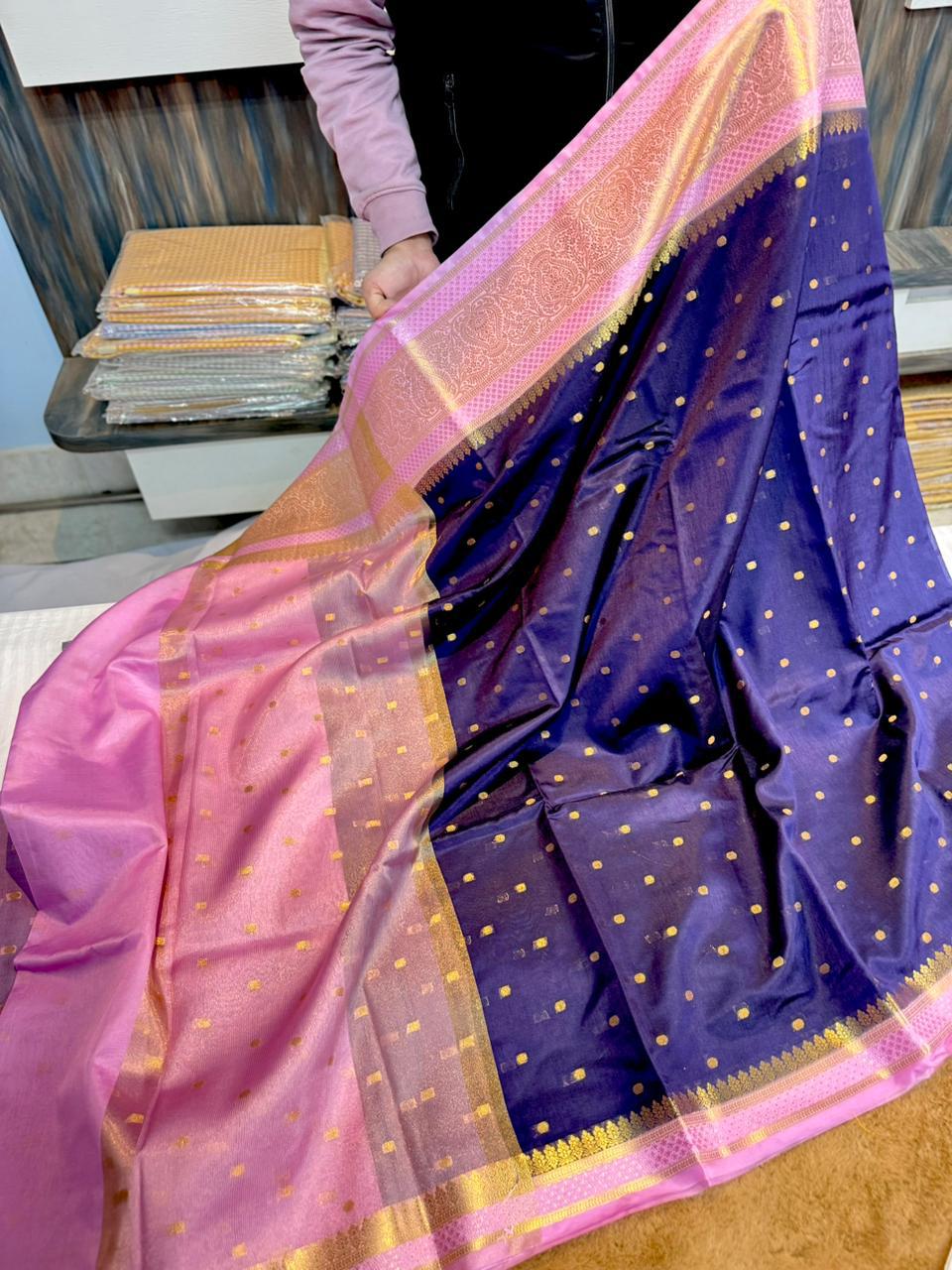 New Design in Banarasi Raw Mango Silk Sarees