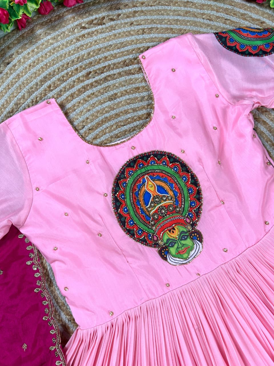 Soft Chinnon Work with Kathakali Design