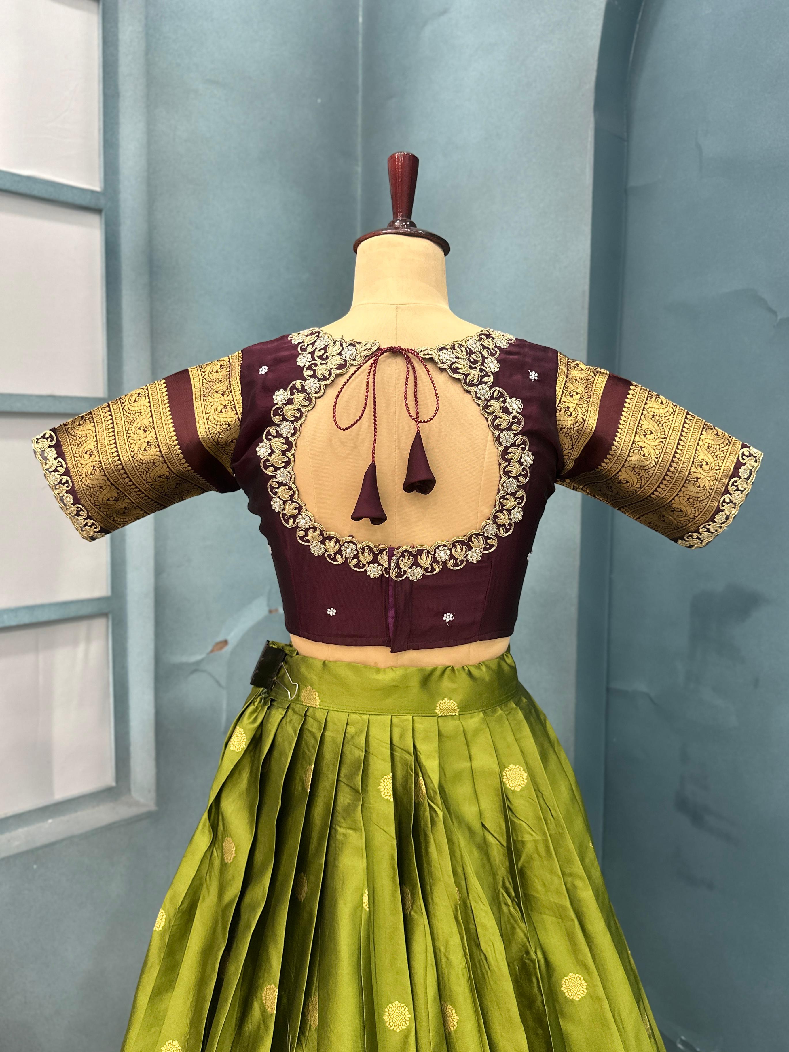 Full stiched Kanjivaram silk with big jaquerd Border