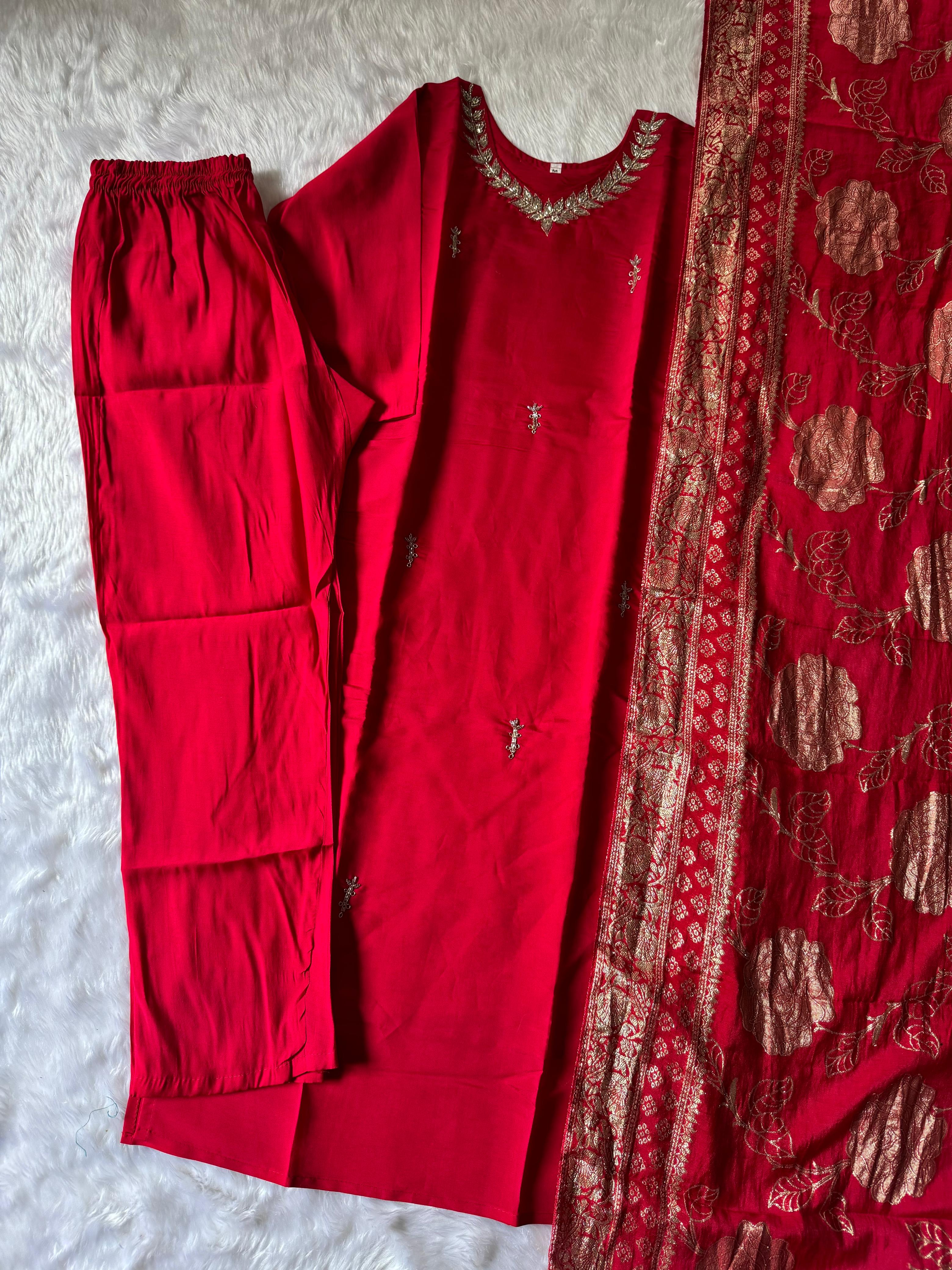 Beautiful Pink Premium Designer Kurti Set