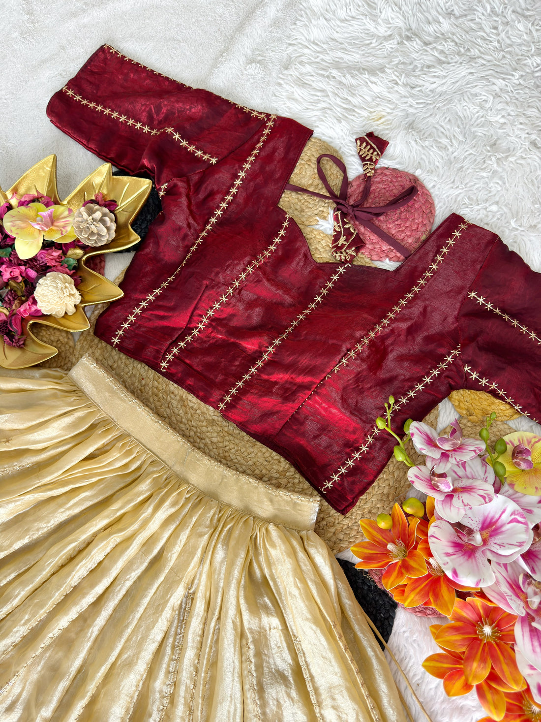 Fully Stitched Space Silk With Beautiful Sequins Embroidery Work (L-XL upto 44)