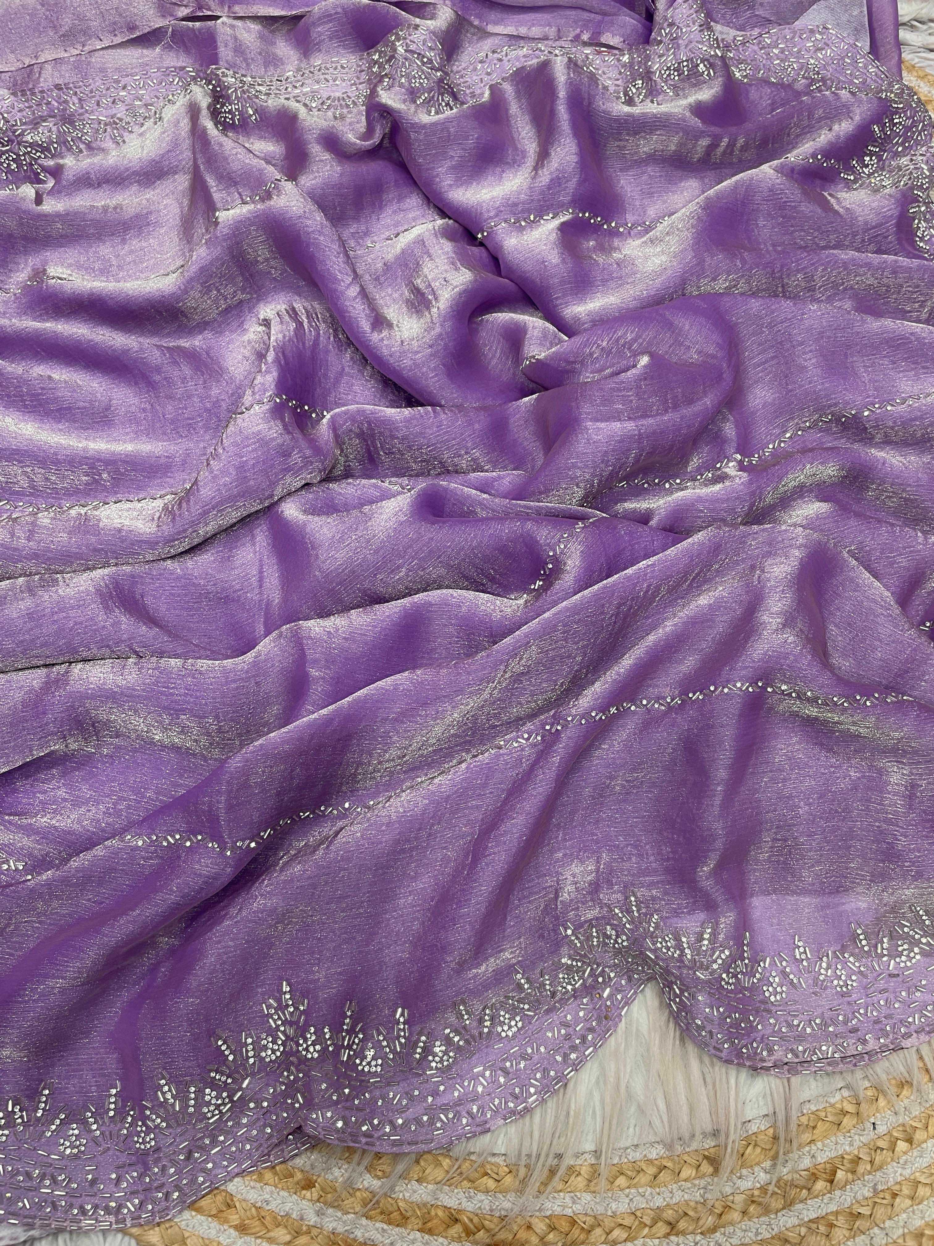 Fendy chiffon with Swarovski work