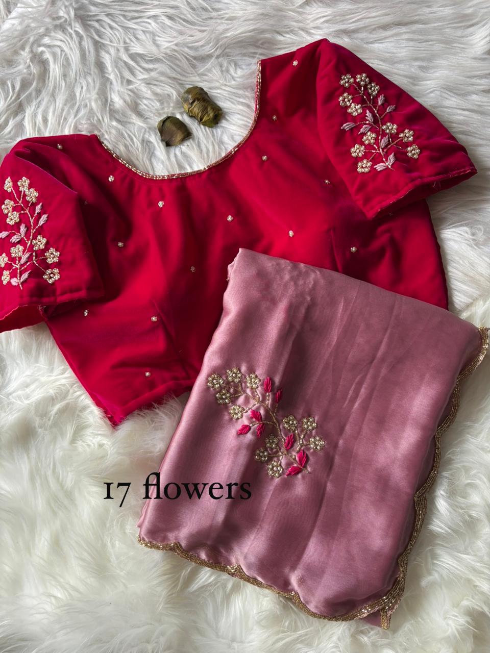 Elegant Rangoli Silk Saree with Maggam Work