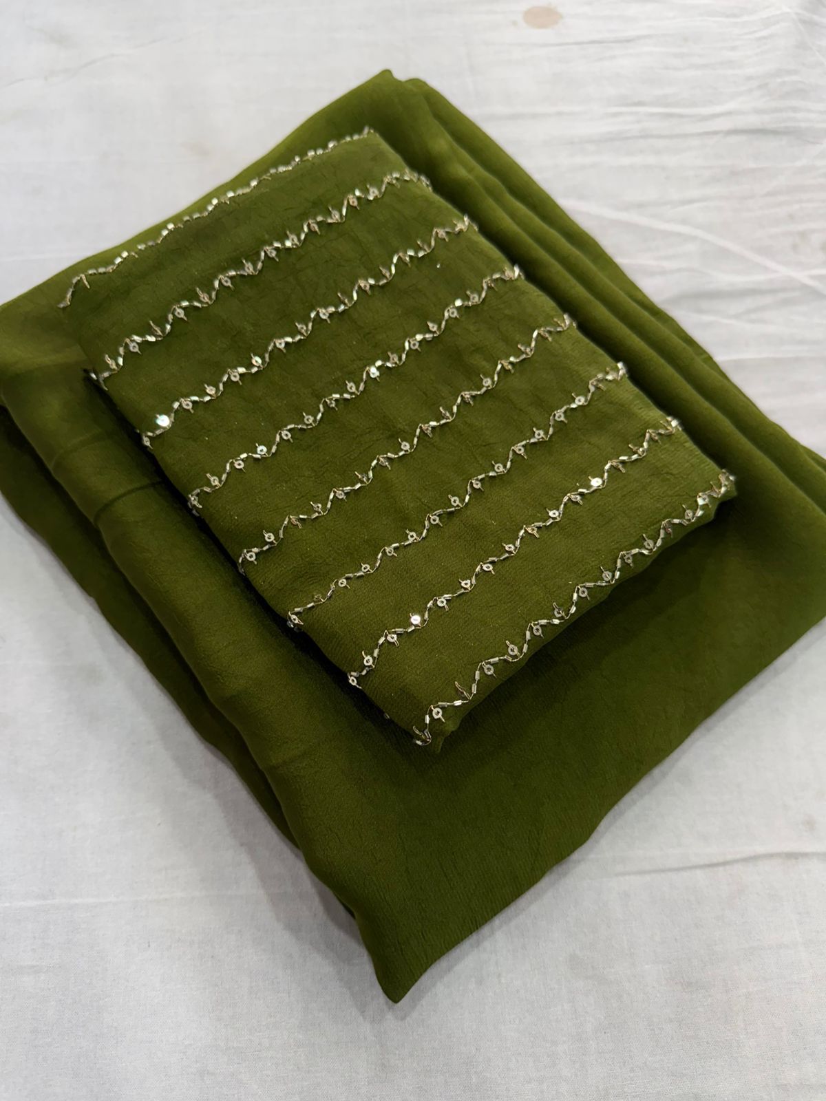 Rangoli Crush Silk Saree with Sequence Work Blouse