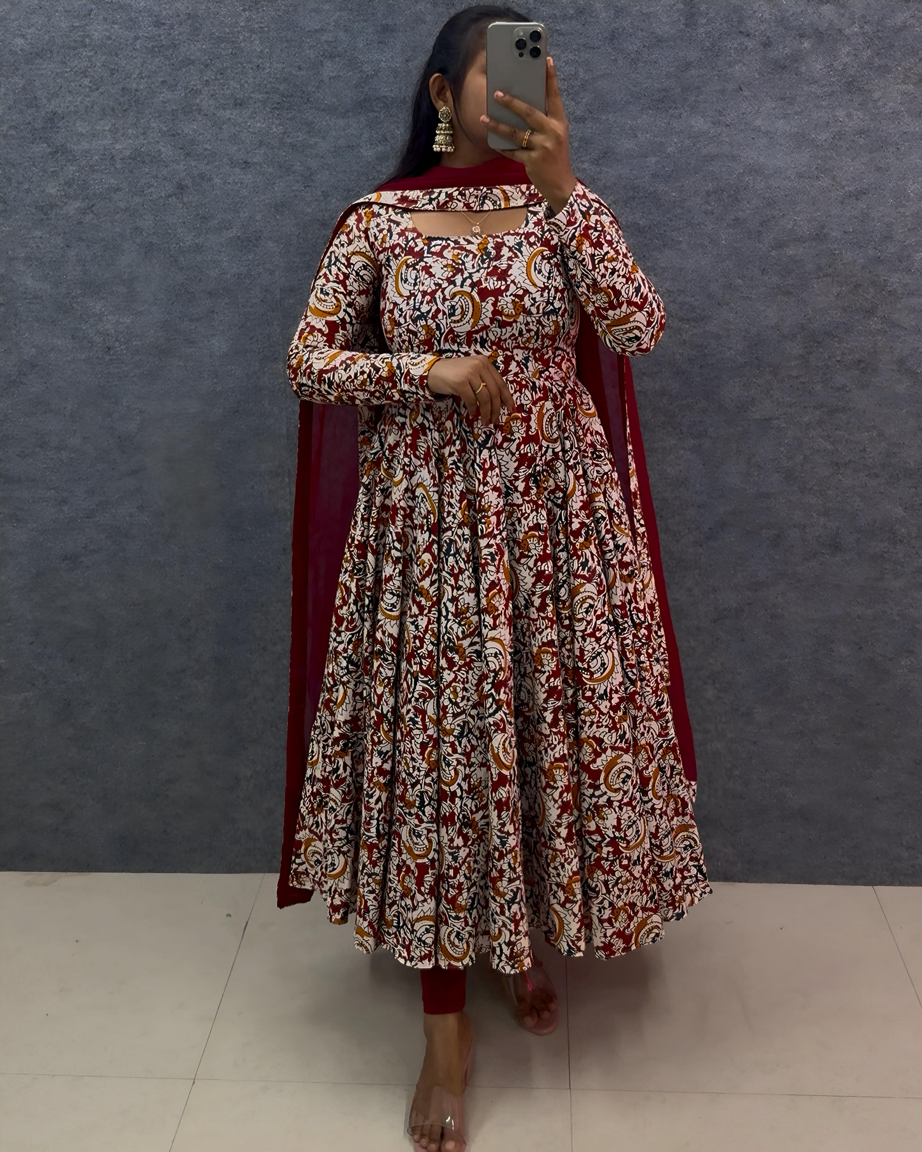 Anarkali Dresses with Hand Block Print