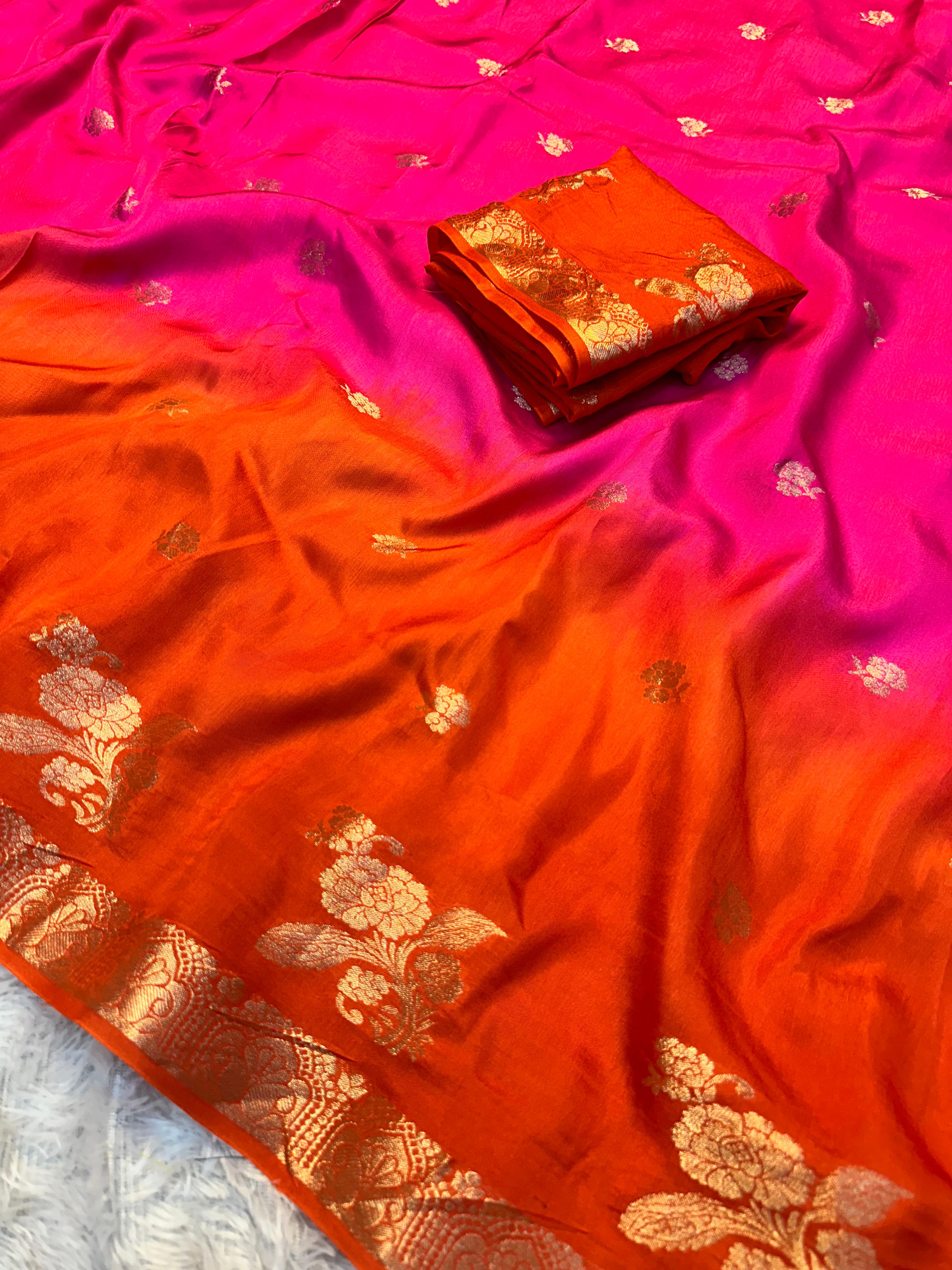 Muslin Silk Dual Shaded Sarees