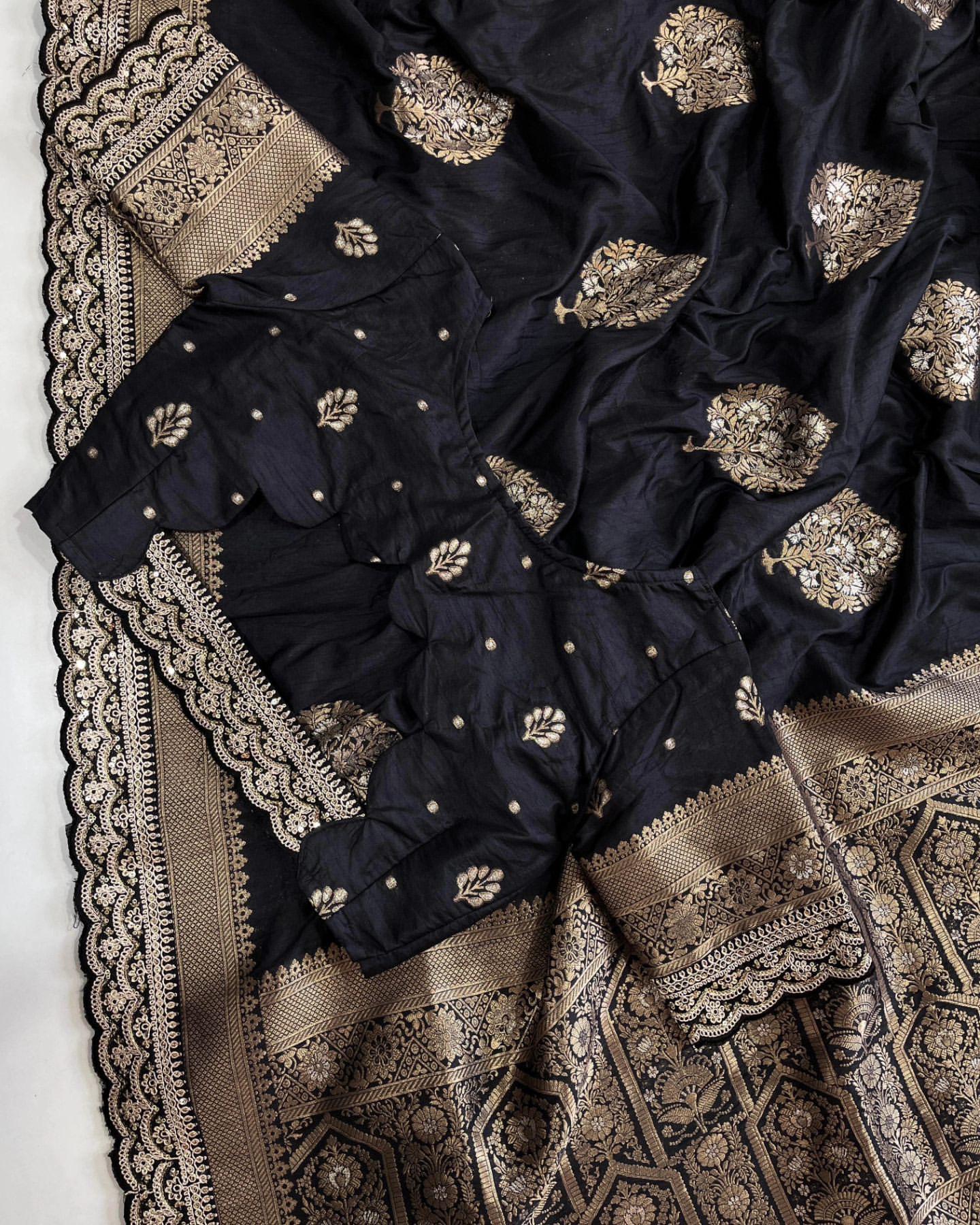 Premium Dola Silk Sarees with Readymade Stitched Blouse (38)