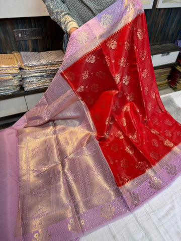 Premium Banarasi Green Mango Silk Sarees