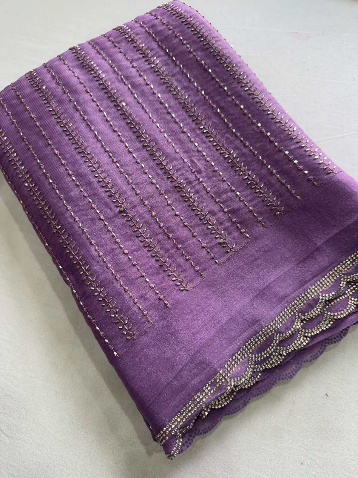 Star Georgette Sequence Bits Work Jharkhand Work Saree With Running Blouse