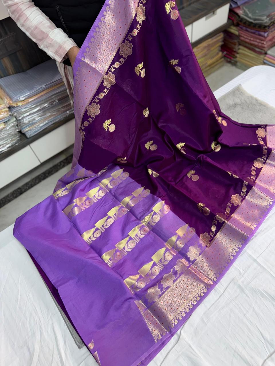Banarasi Raw Mango Soft Silk Sarees