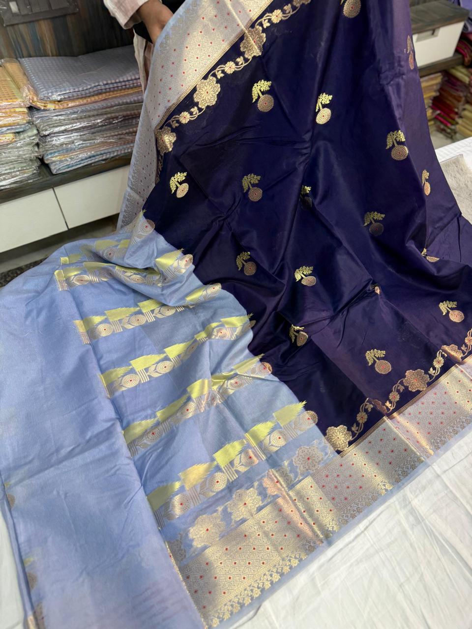 Banarasi Raw Mango Soft Silk Sarees