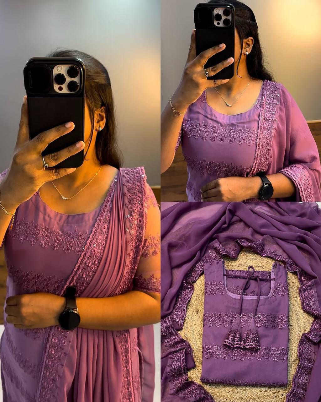Sequence Work Kurti with Duppata