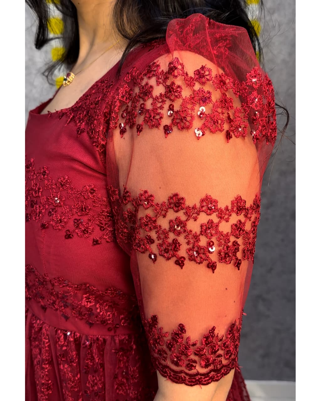 Beautiful Embroidery Sequence Work Frocks S-5XL