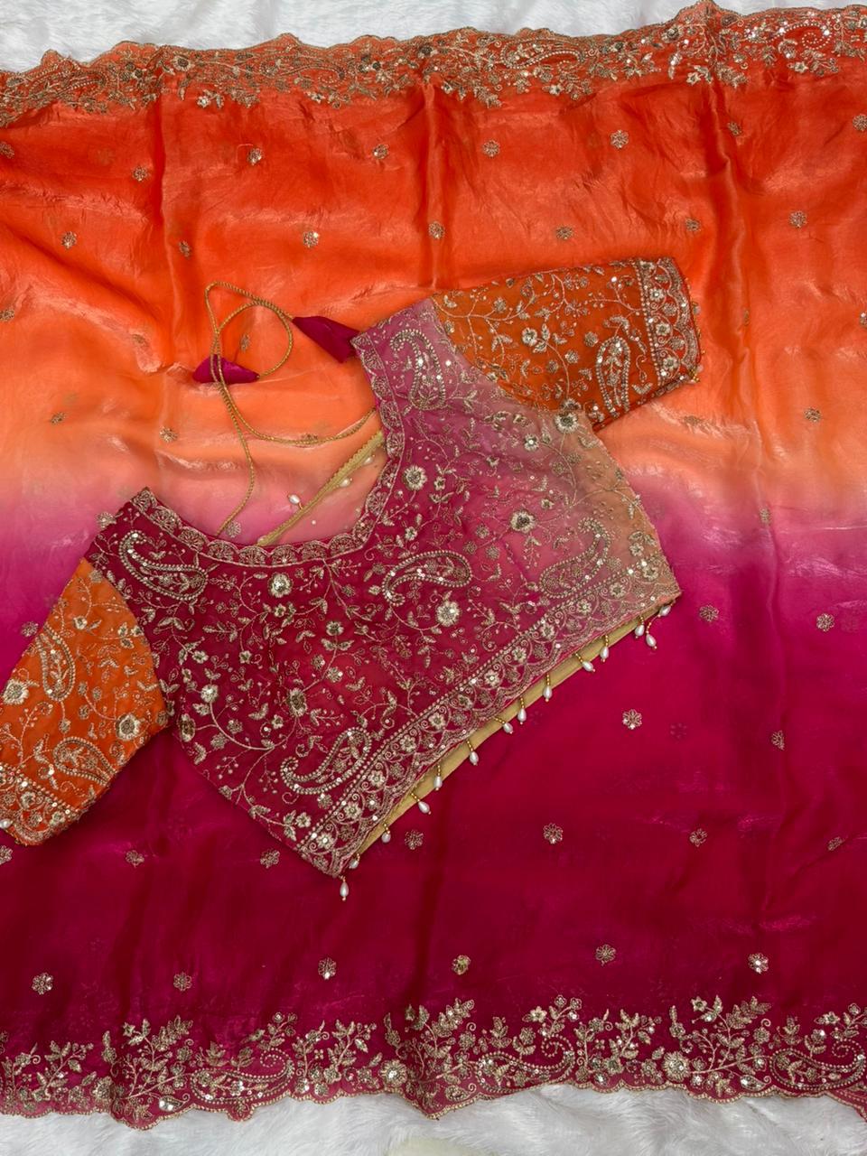 Cocktail Saree with Readymade Blouse