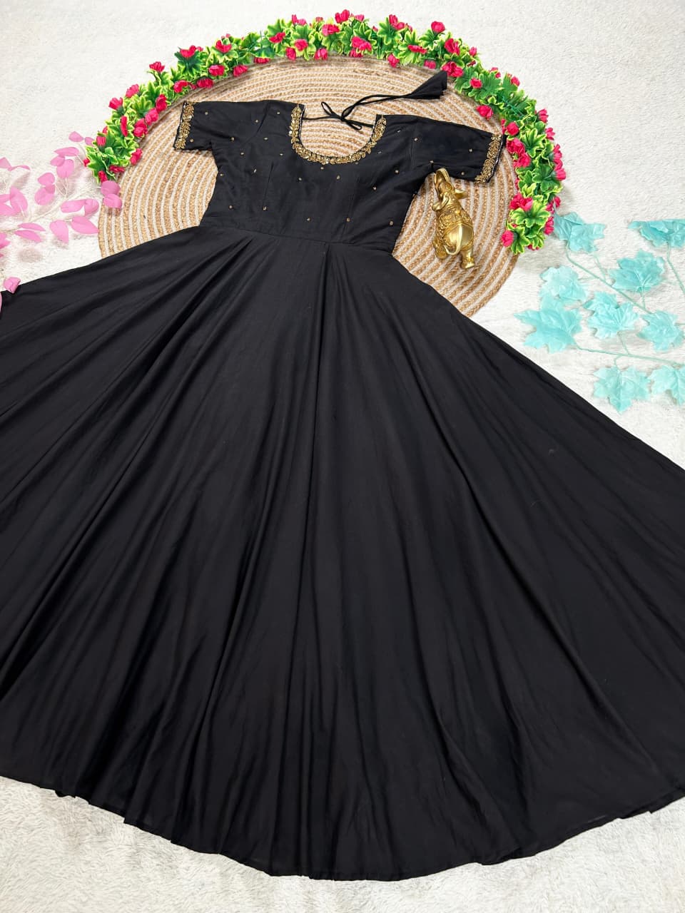 Black Anarkali Gown with Duppata