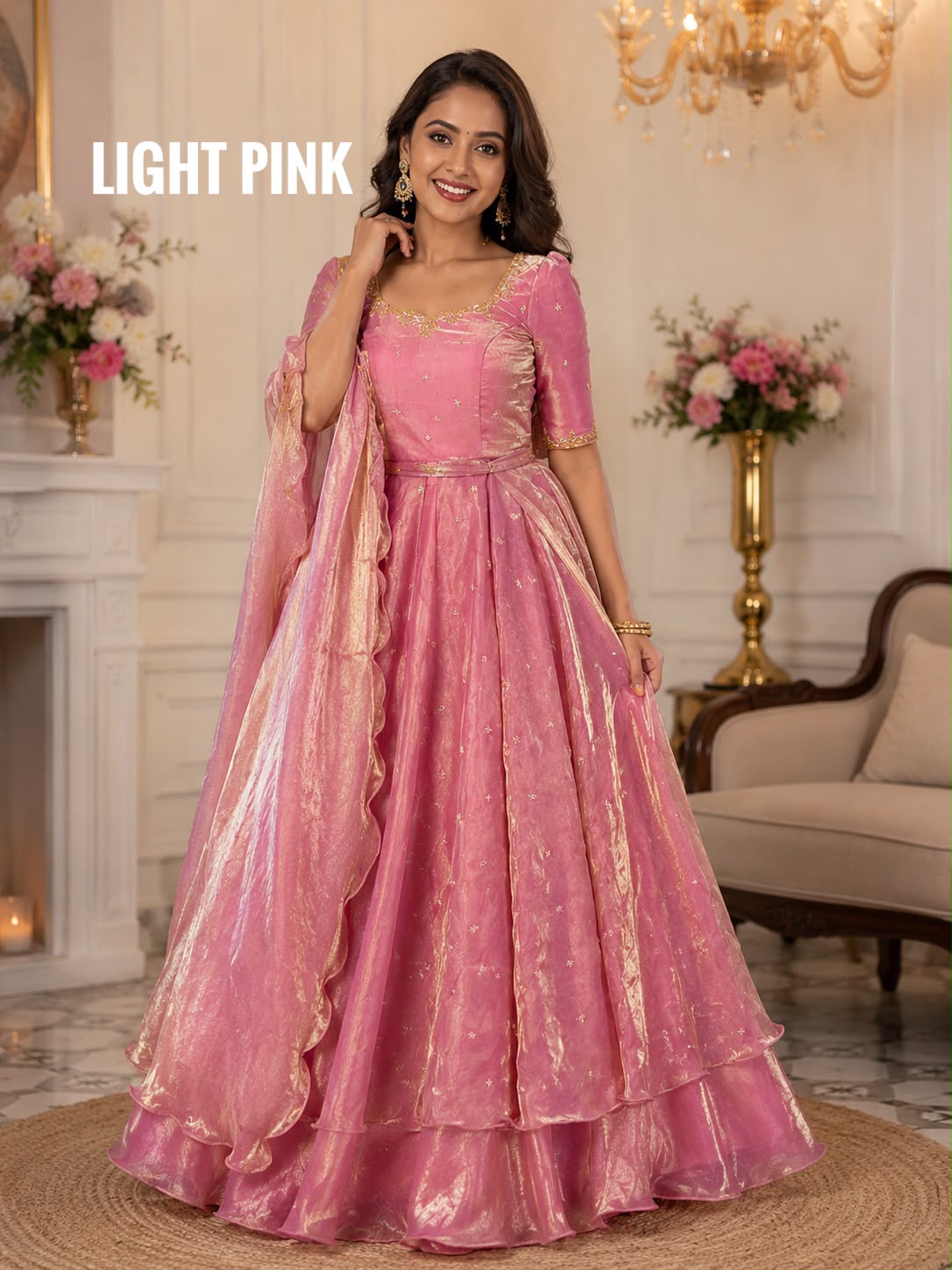 Beautiful Heavy Space Silk Lehenga Choli with Set Double Frill
