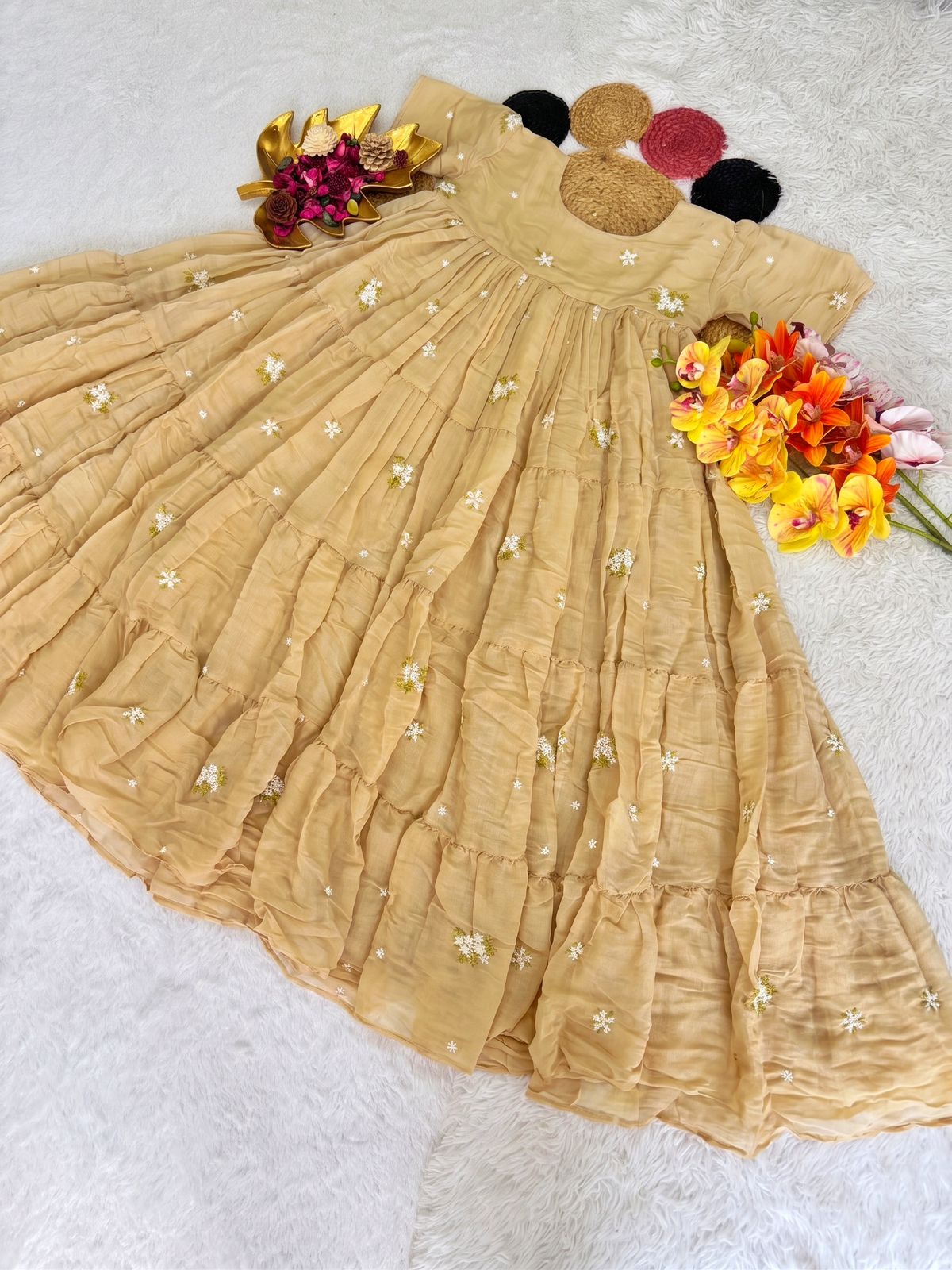 Designer Mul Chanderi Frocks