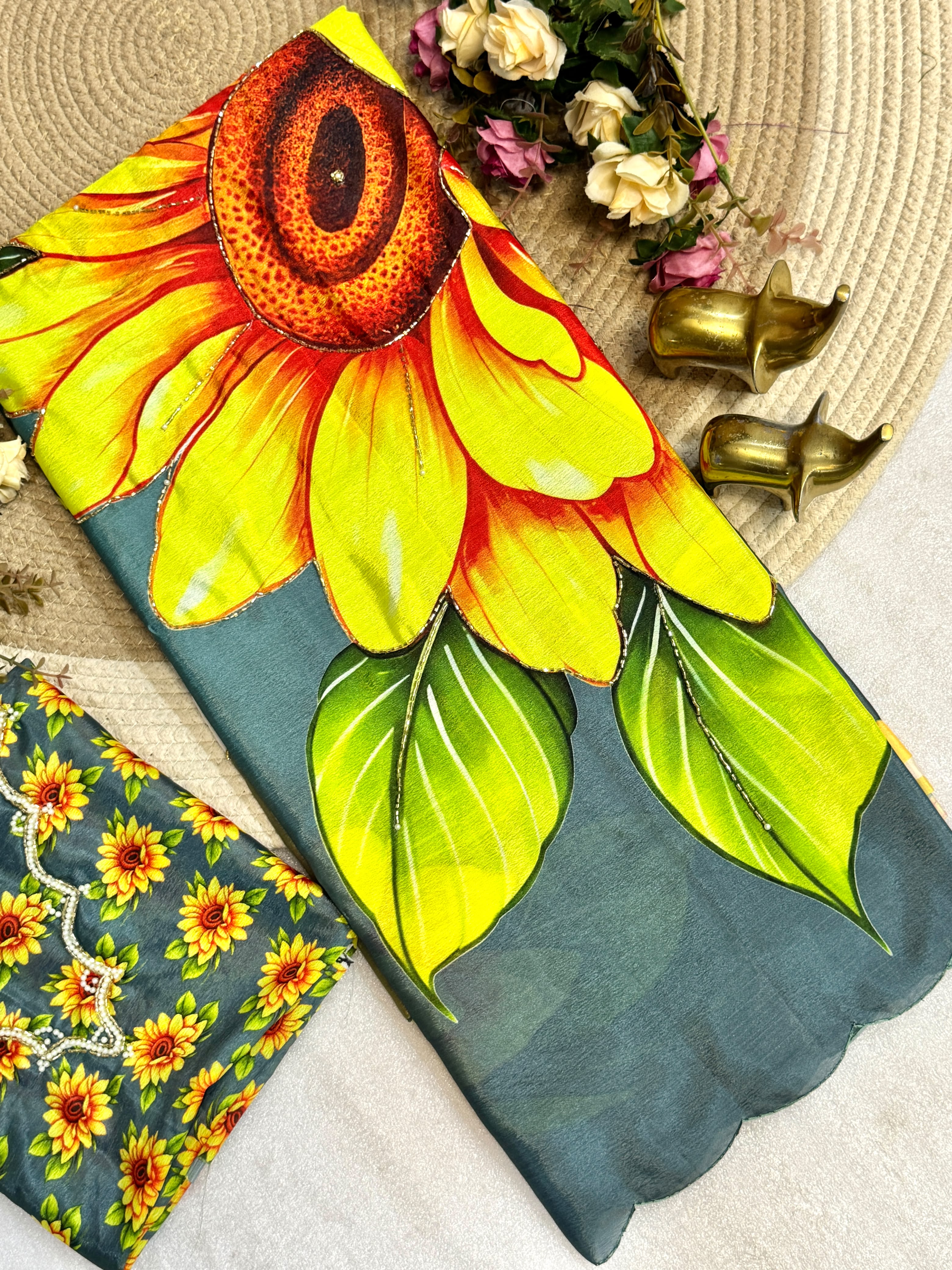 Chinnon Silk Sarees with cutdana work