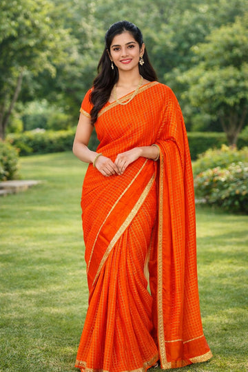 Soft Viscose Georgette Sarees with Running Blouse