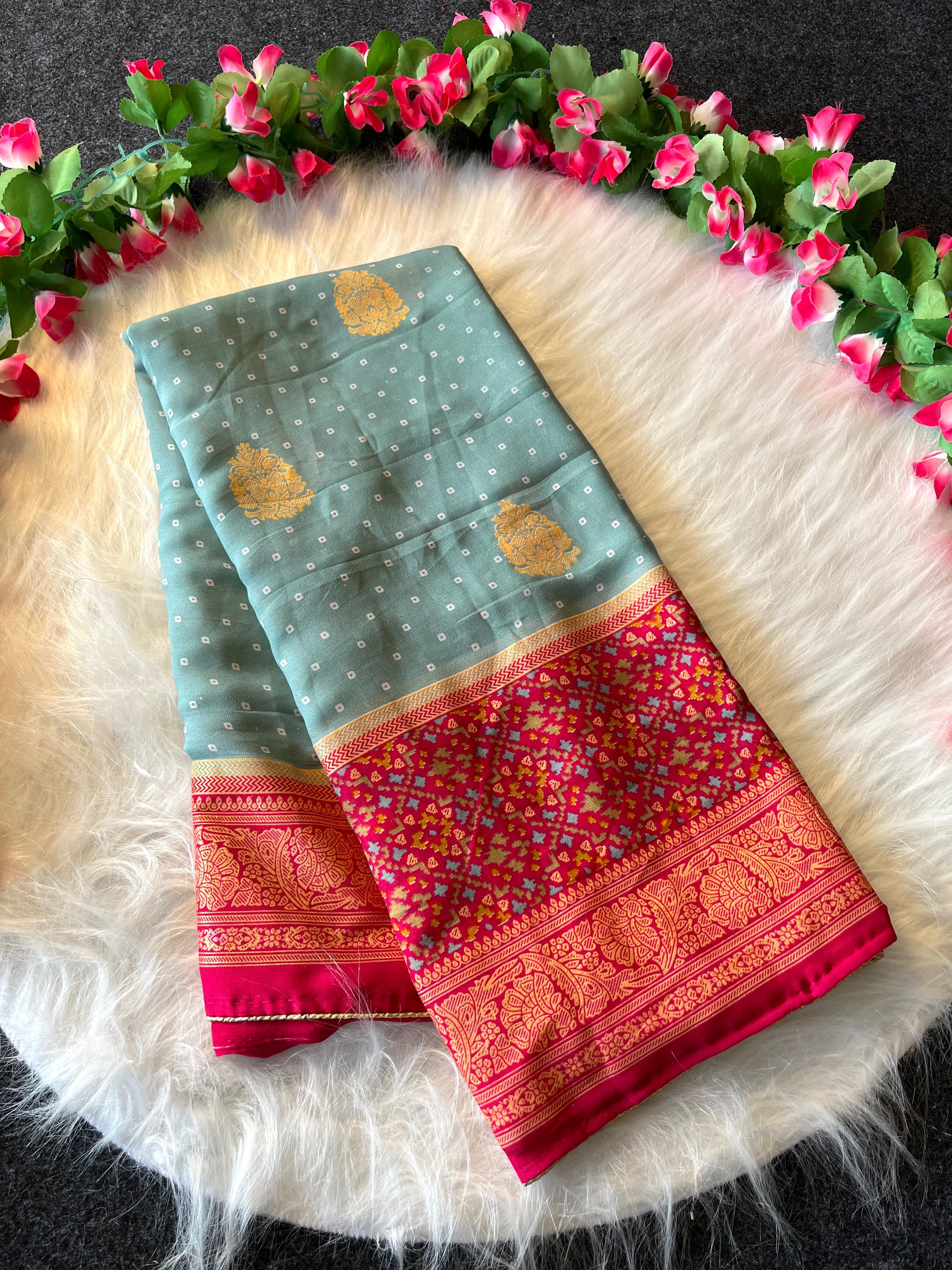Soft Silk Saree with Foil Print
