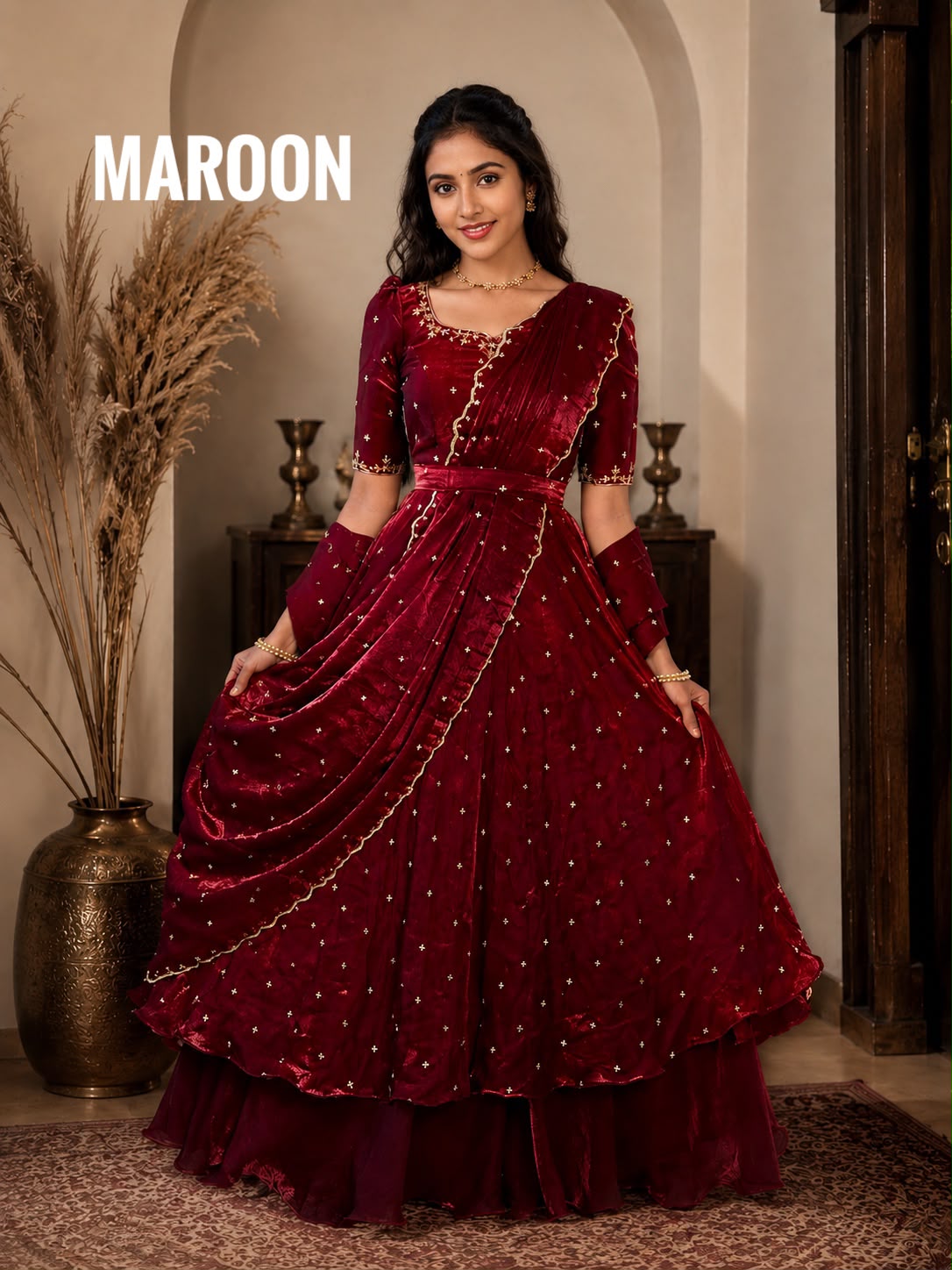 Beautiful Heavy Space Silk Lehenga Choli with Set Double Frill