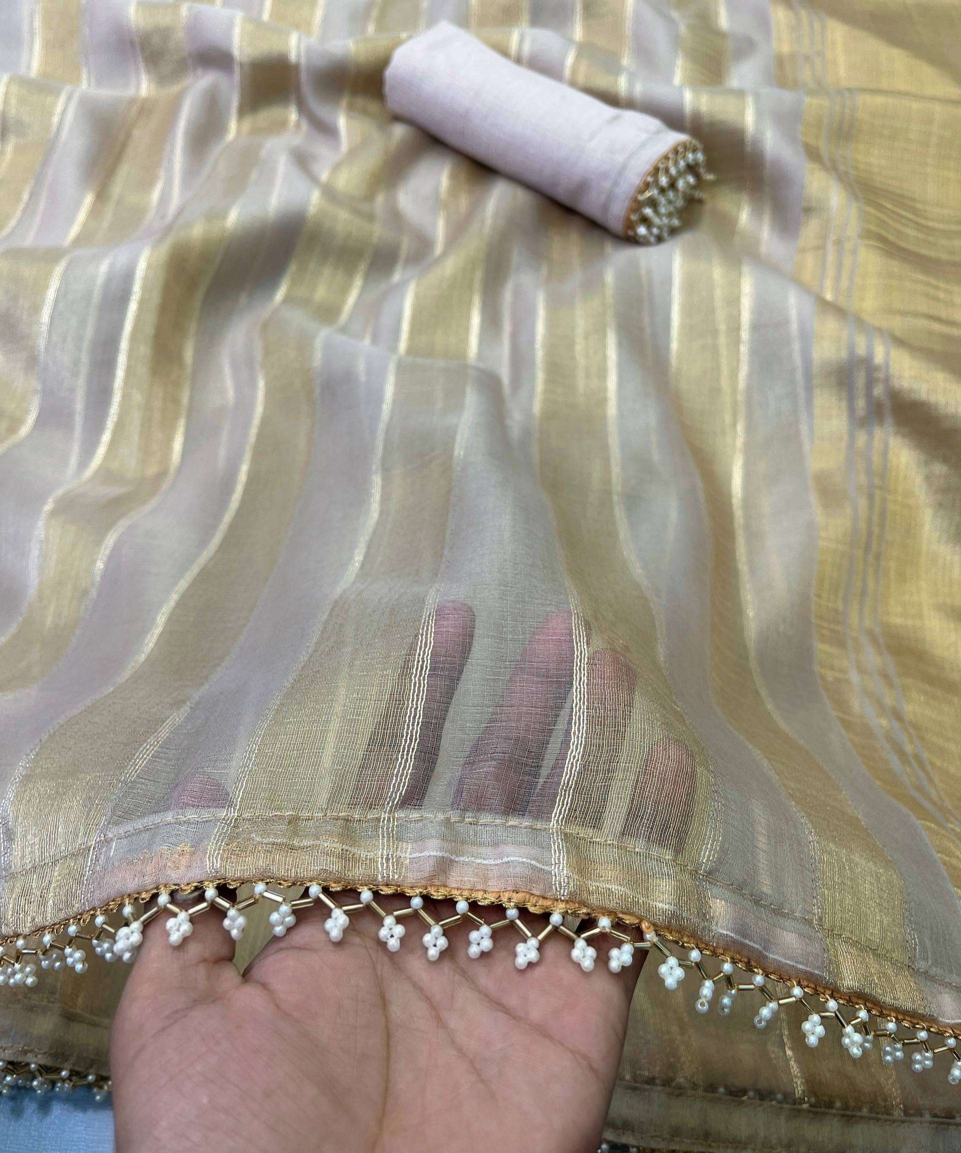 Designer Gold Tissue Silk Saree