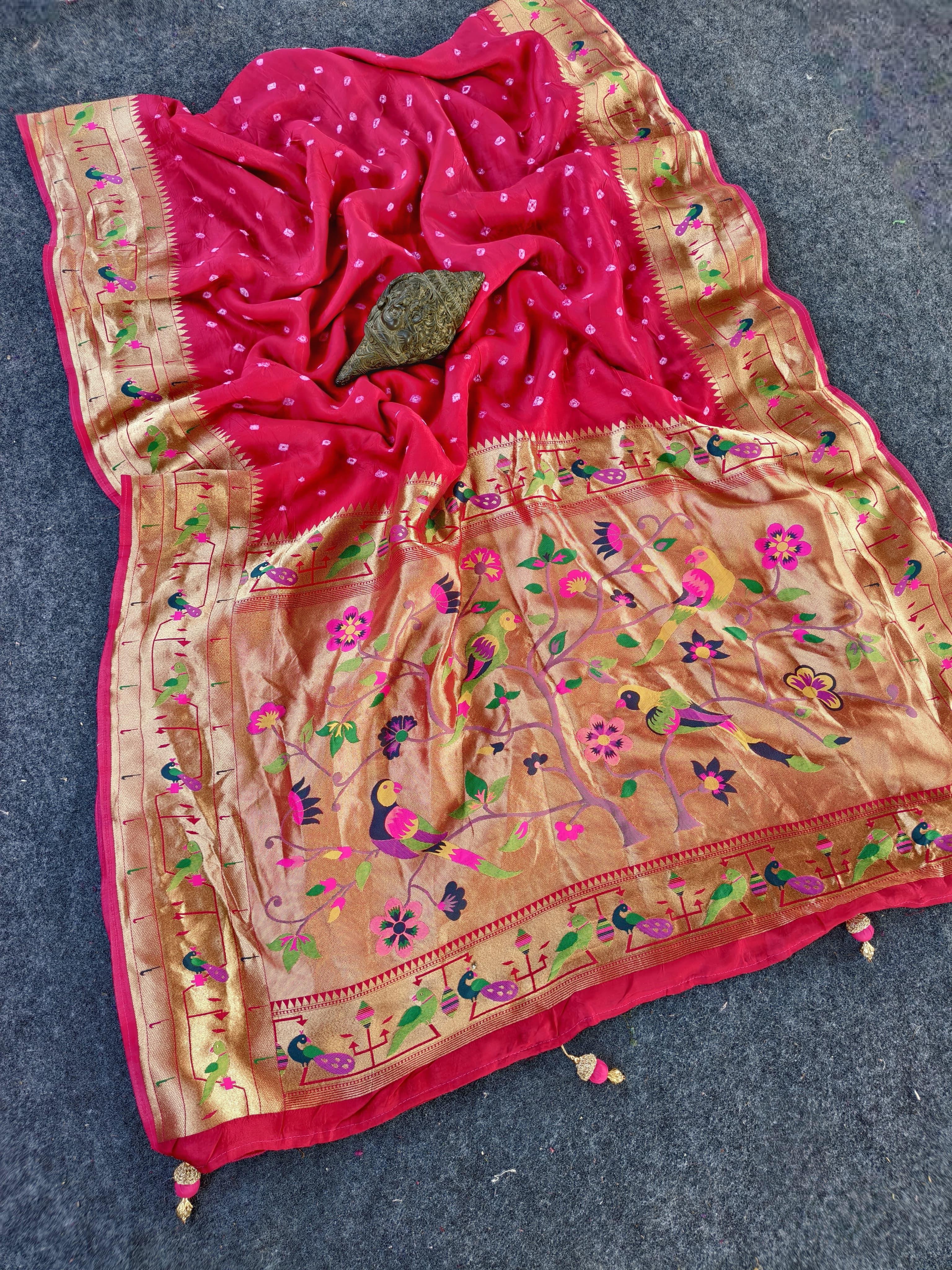 Pure Viscose Bandini with Pythani border