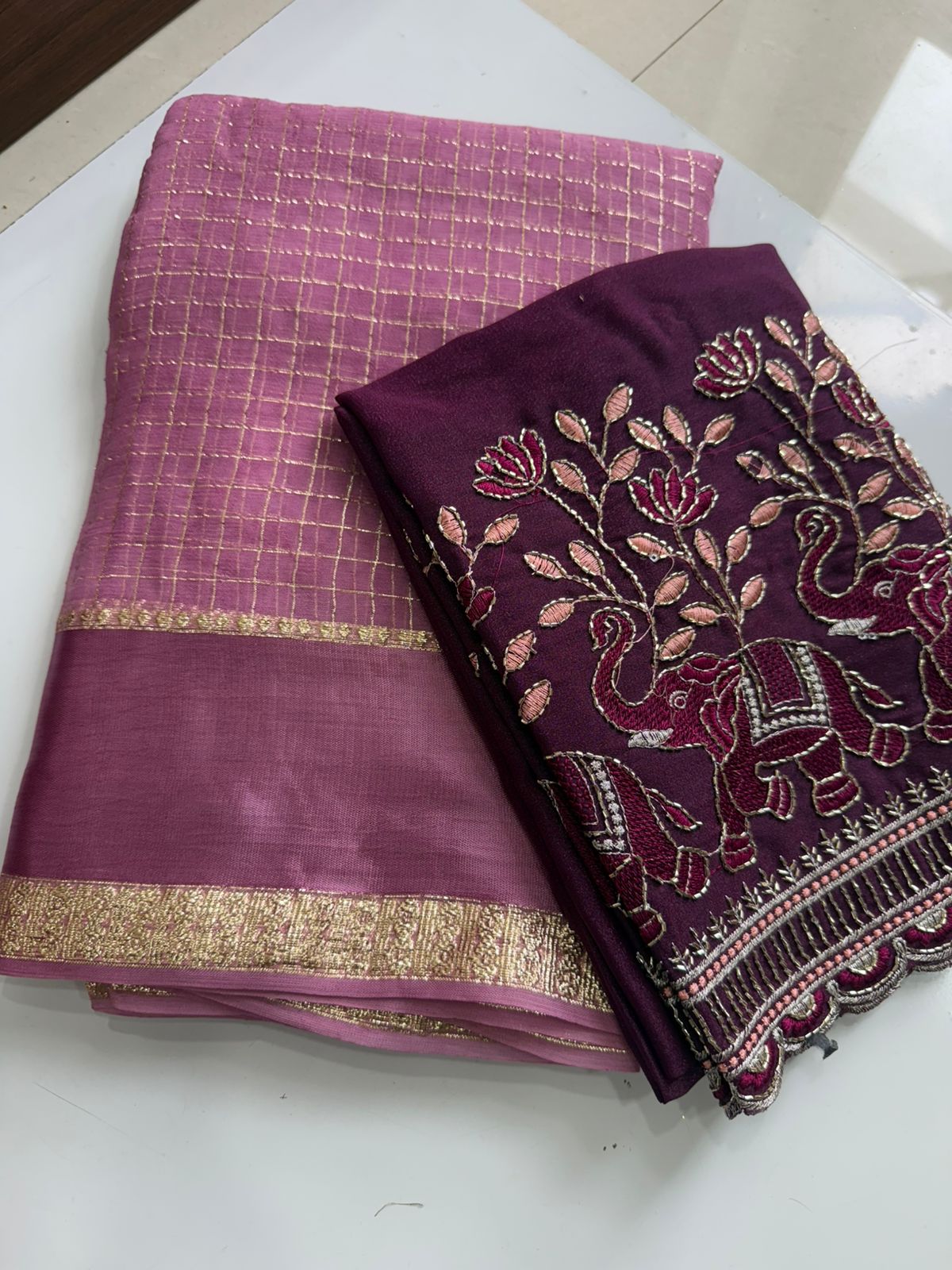 Viscose Georgette Sarees with Sequence Work Blouse