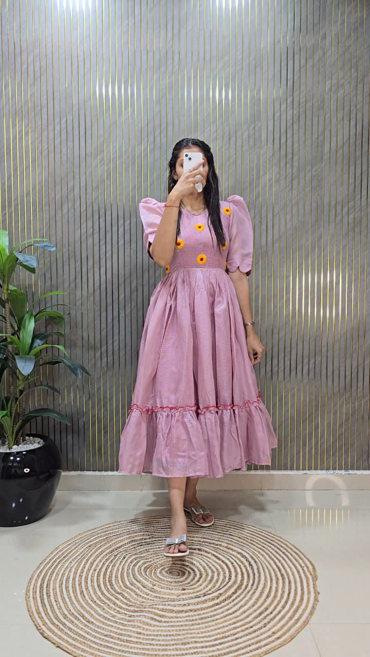 Premium Kota Check Silk Gowns