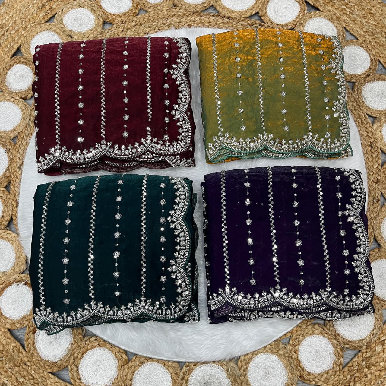 Space Silk Saree with Premium Beads Handwork