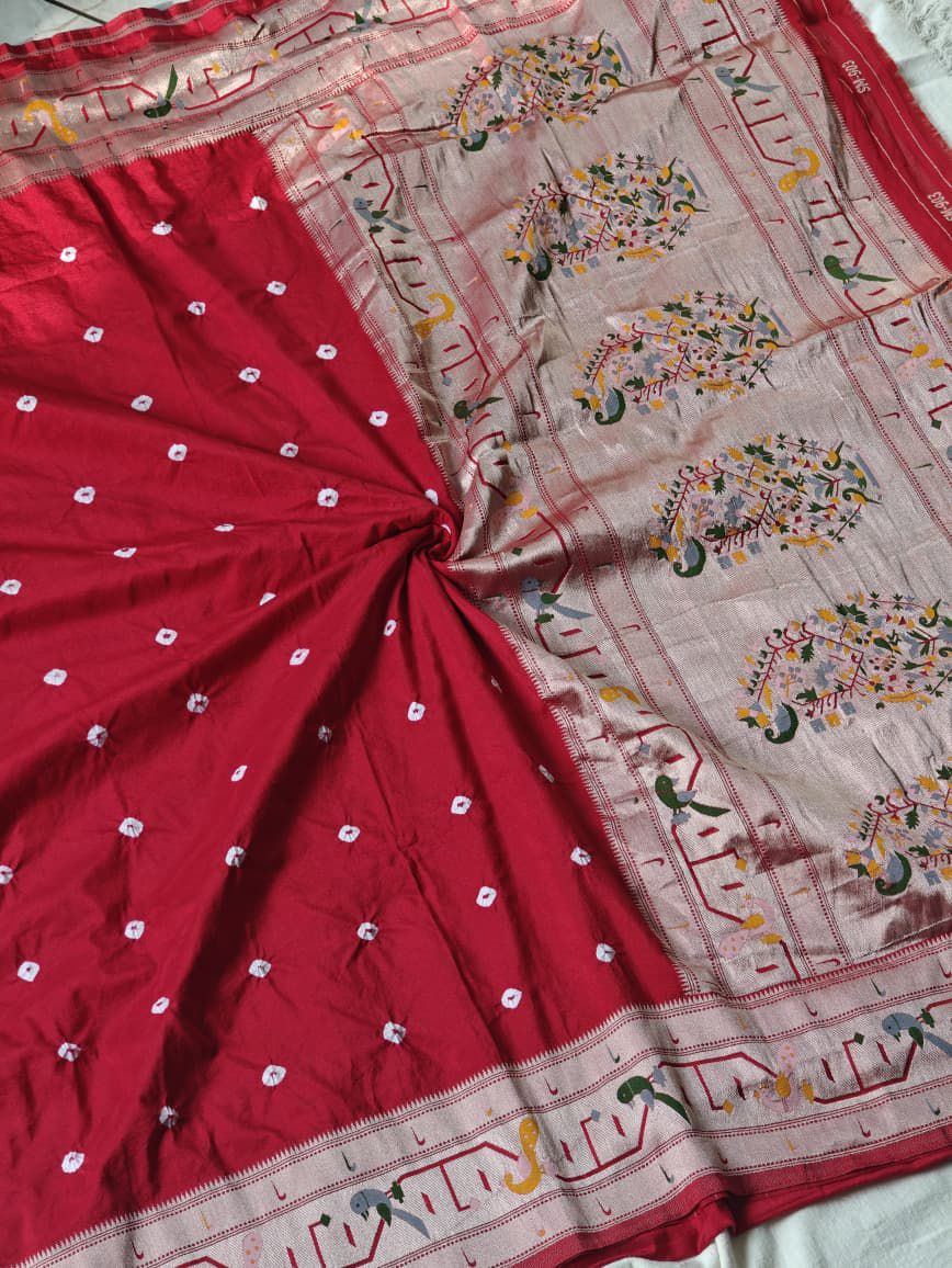 Pure Viscose Tusser Georgette with Pythani Border
