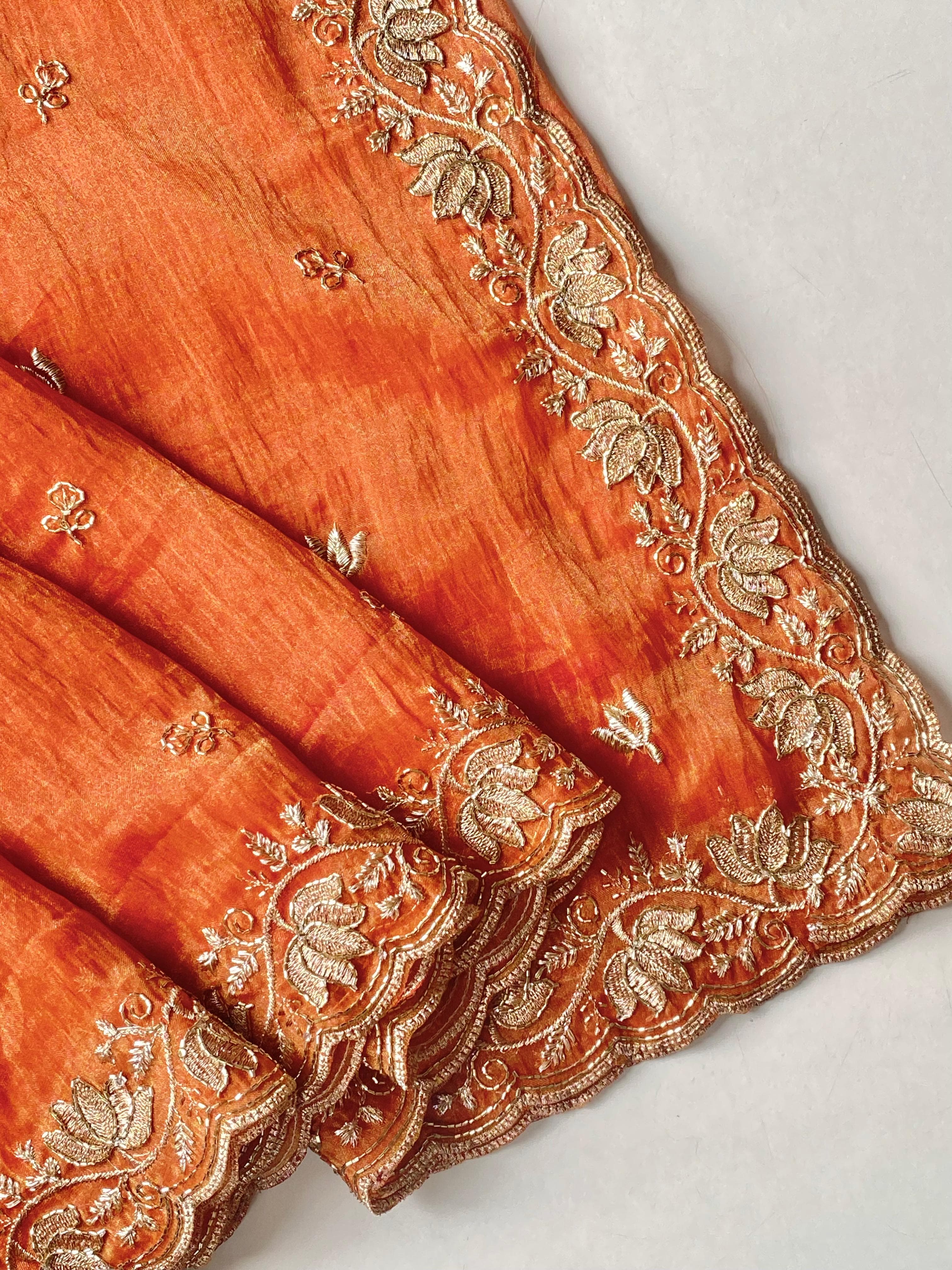 Premium Tissue Saree with Stitched Blouse (Free Size 38)