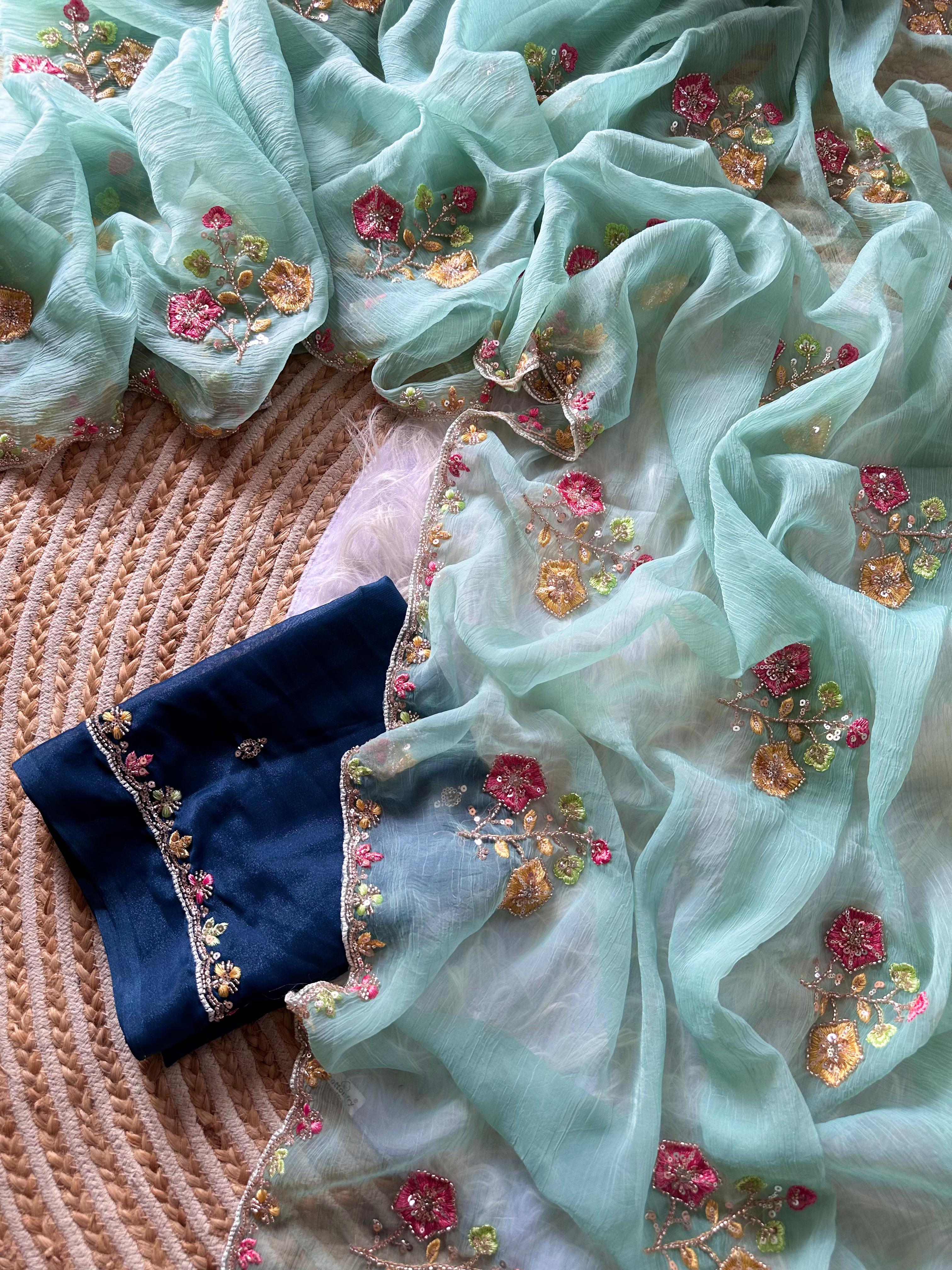 Pure Soft Wari Work Chiffon Silk Sarees