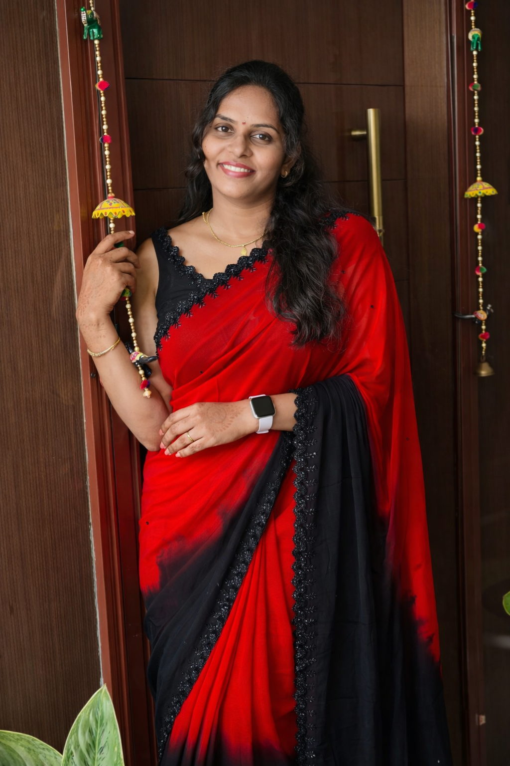 Viscose Chinnon Sarees in dual shade