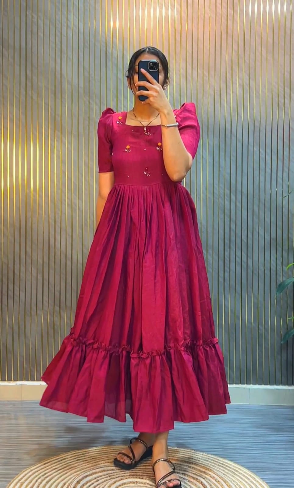 Designer Midi Dress with Handwork