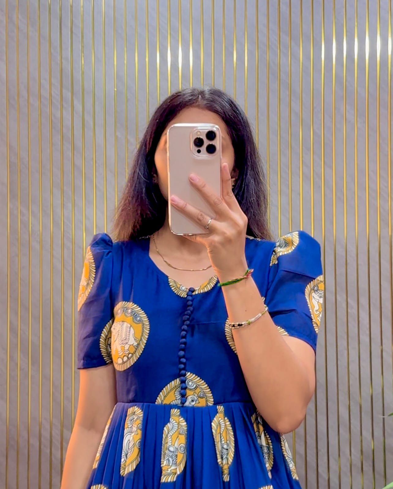 Cotton Kalamkari Block Printed Midi Dress