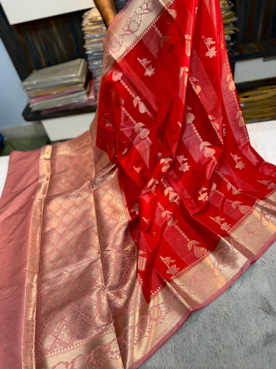 Beautiful Banarasi Dyble Dupion Soft Silk Saree