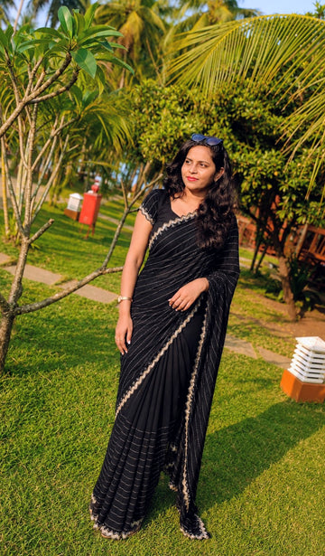 Georgette Designer Work Sarees with cutdana work