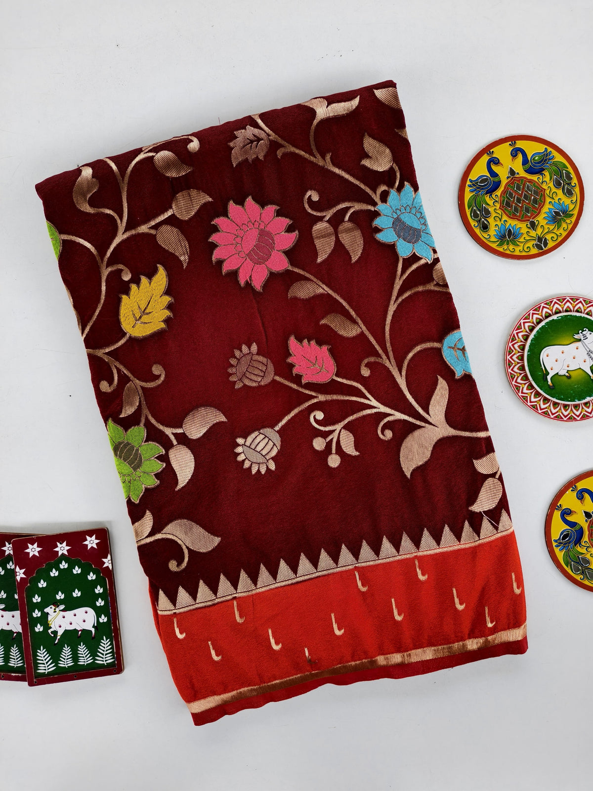 Viscose meenakari sarees