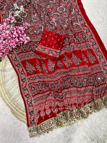 Pure Arjakh Sartin Viscouse Silk Sarees