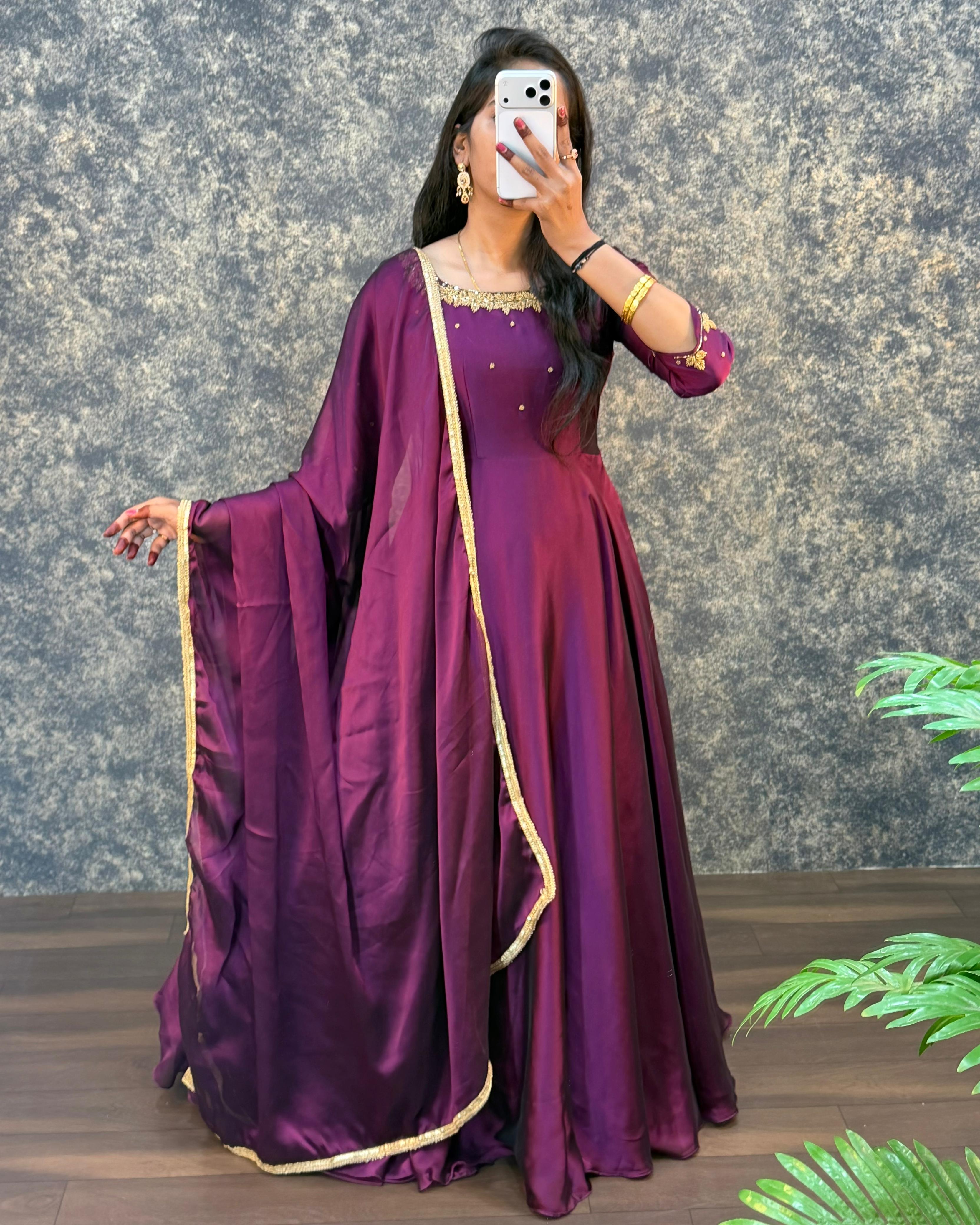 Premium Handwork Gowns with Dupatta