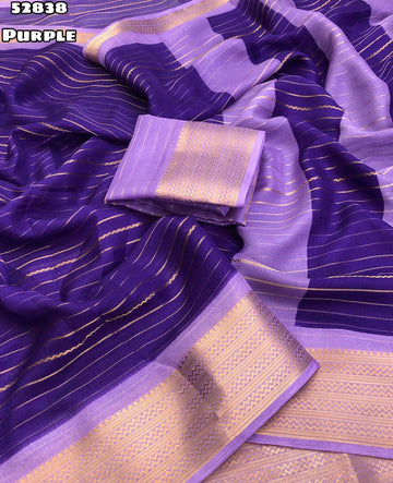 Moss Gold Zari weaving Shaded Sarees