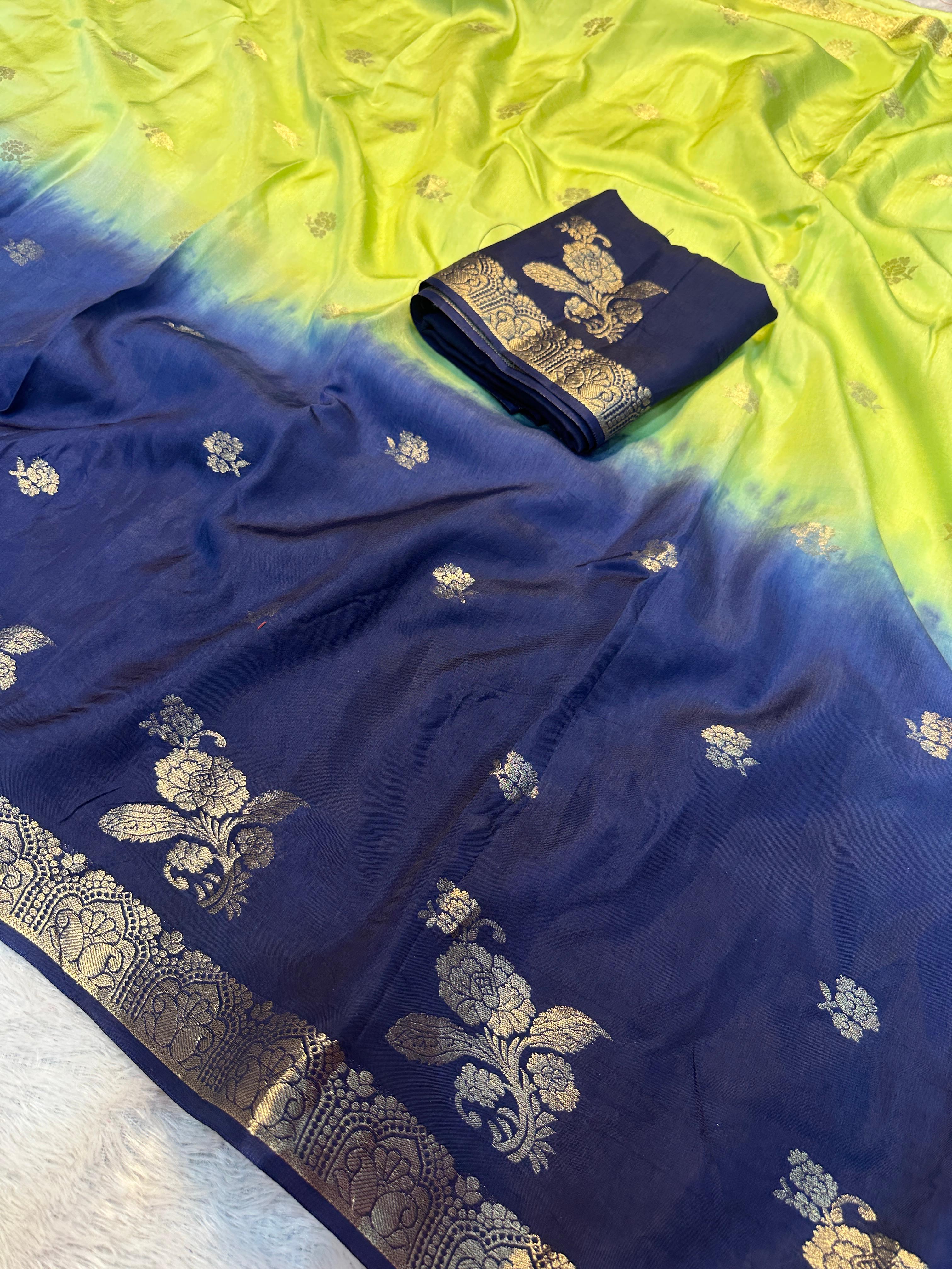 Muslin Silk Dual Shaded Sarees