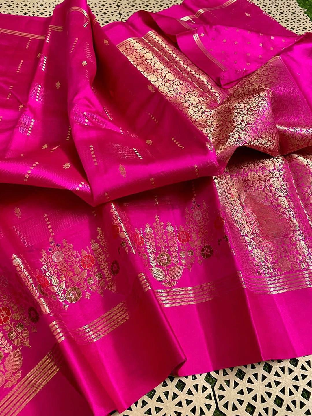 Soft Banarasi Raw Mango Silk Sarees