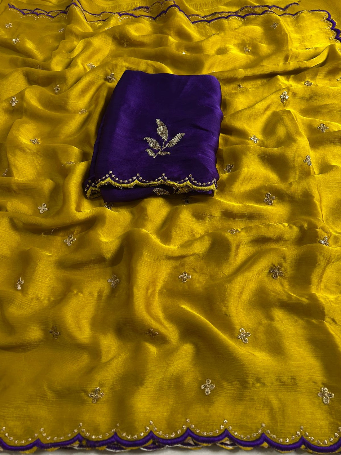 Soft Satin Chinnon Sarees
