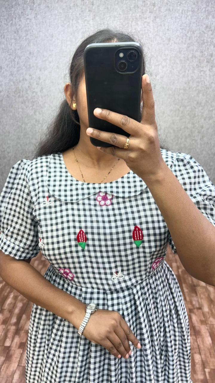 Cambric Cotton Designer Frocks
