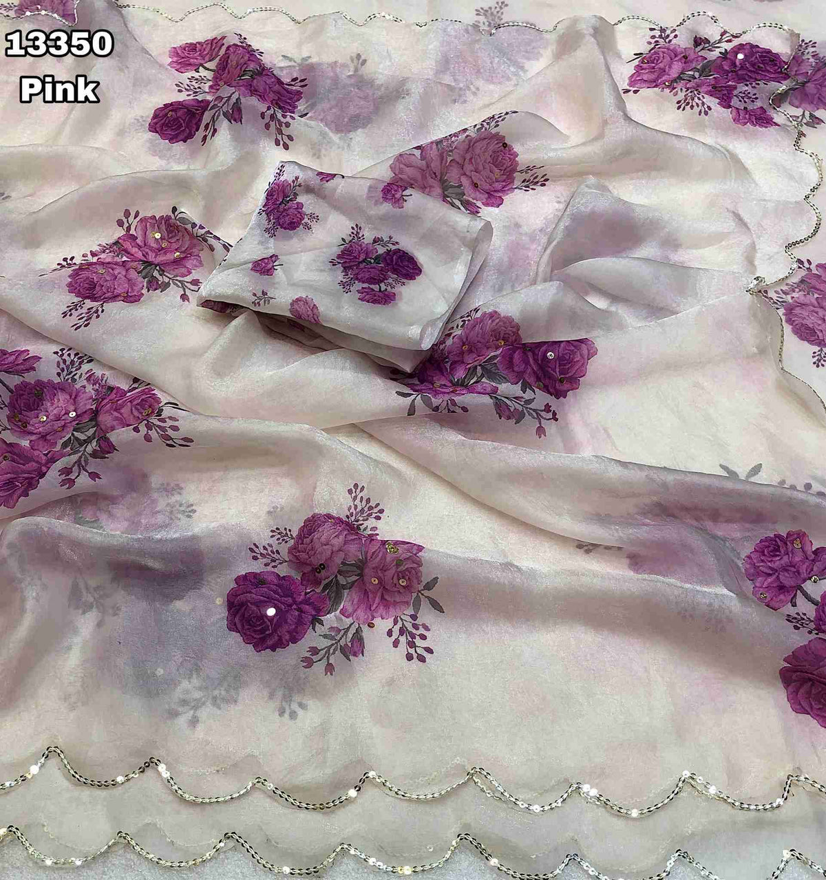Space Silk Saree with Sequence Work