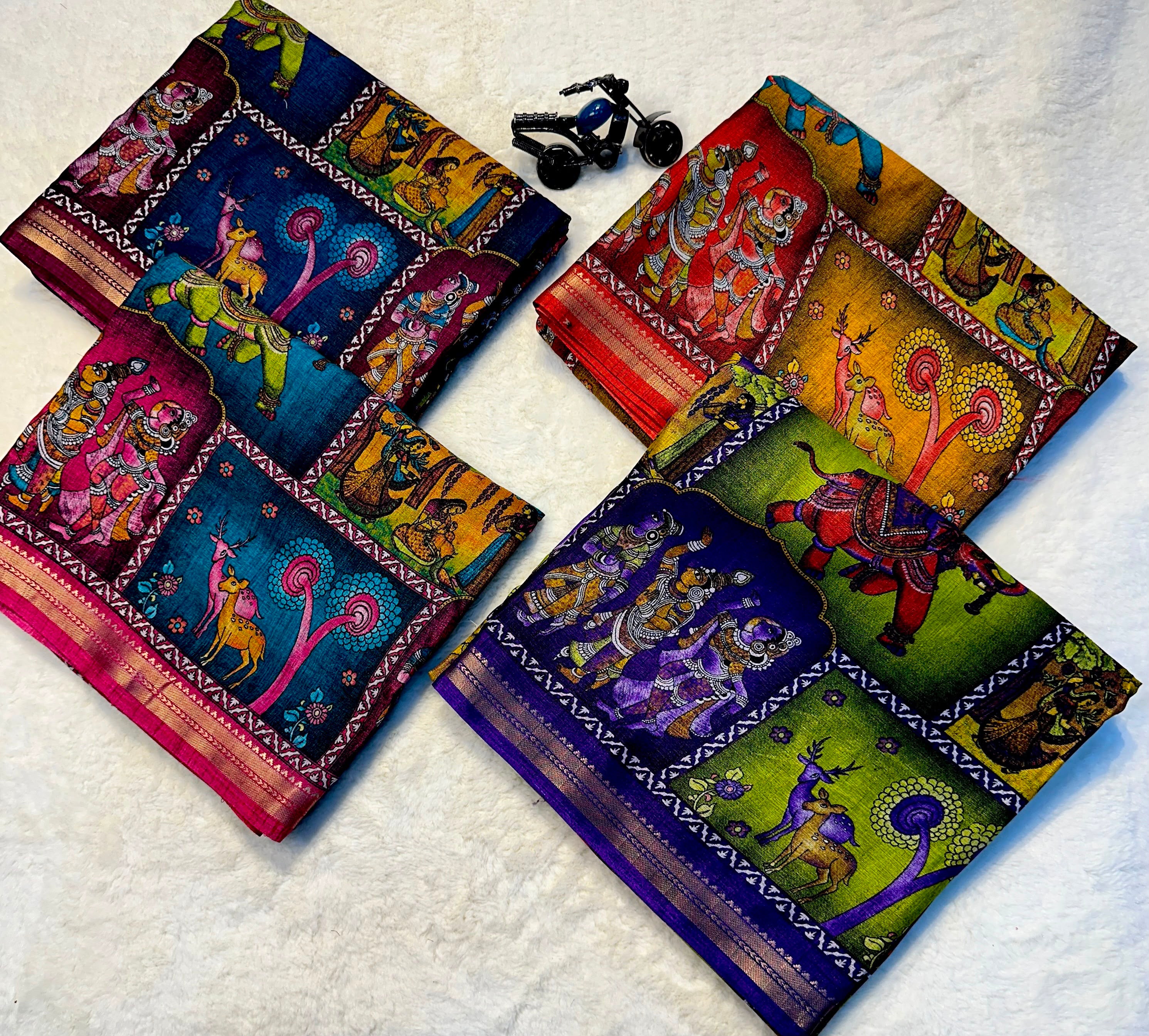 Designer Tusser Silk Sarees