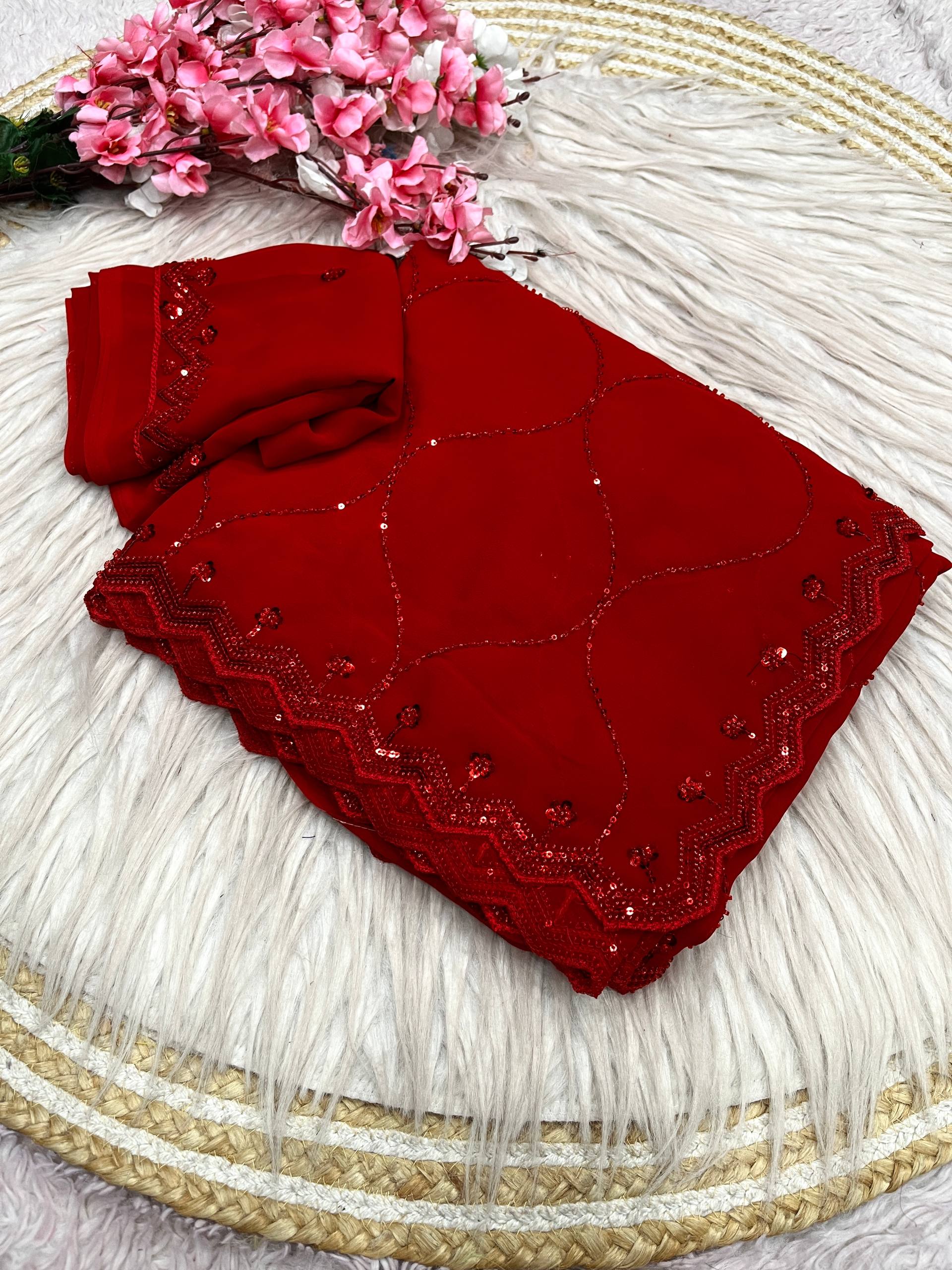 Cocktail Party Sarees with Original Beads Work