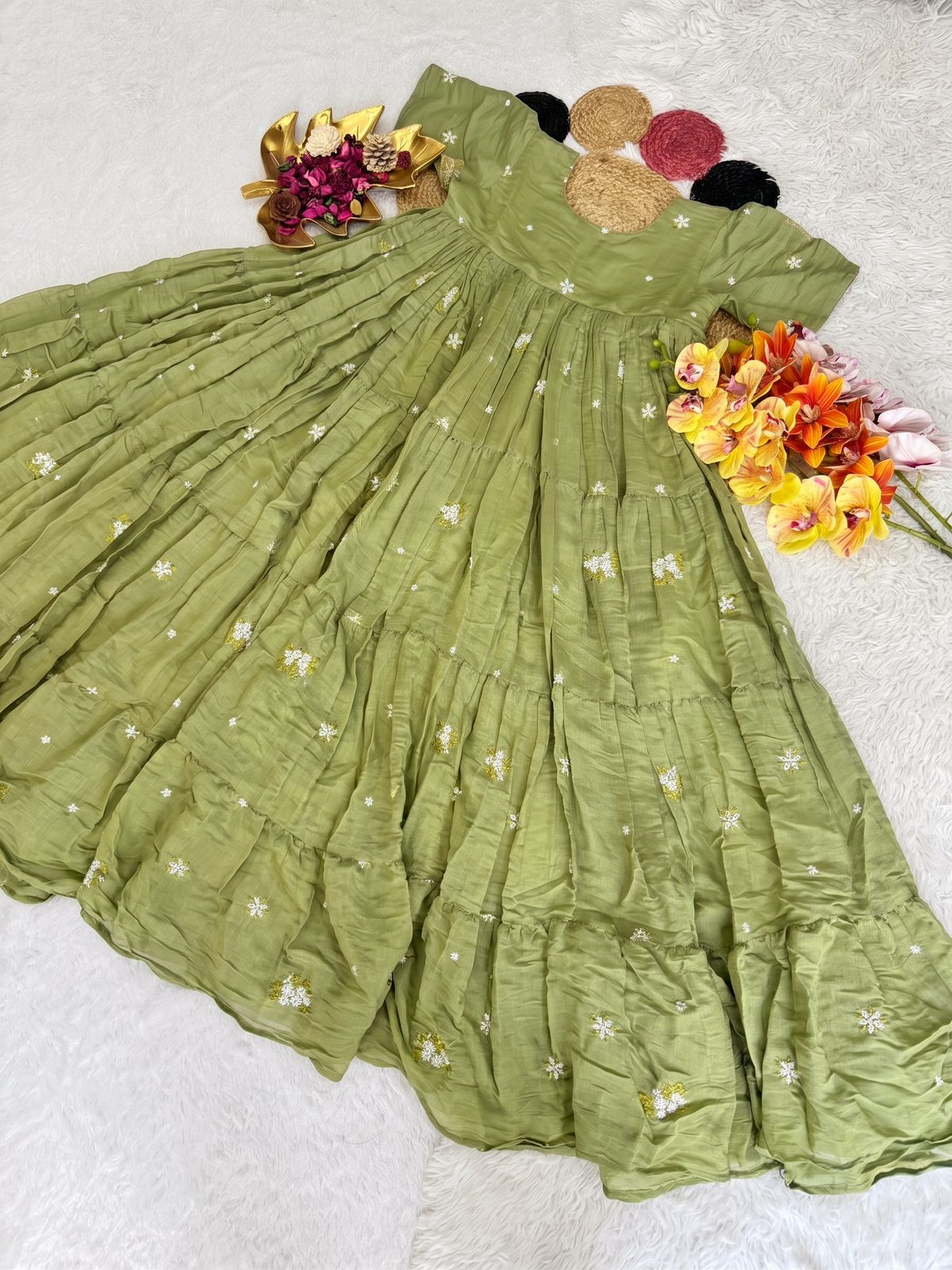 Designer Mul Chanderi Frocks
